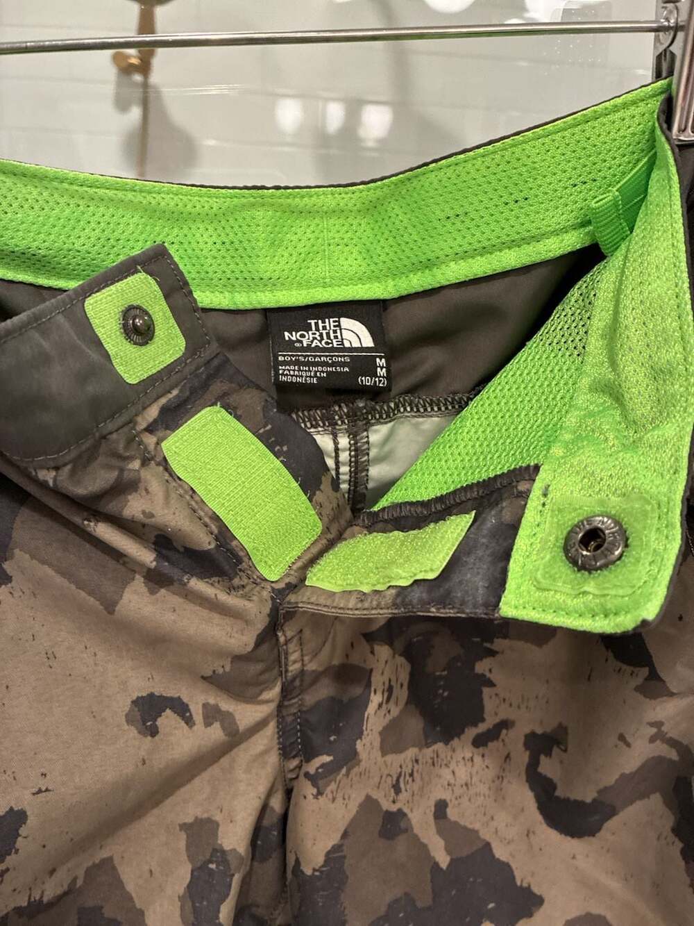The North Face Boys' Printed Amphibious Class V Water Shorts in Sharp Green Camo